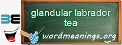 WordMeaning blackboard for glandular labrador tea